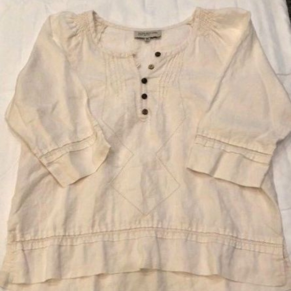 JONES NEW YORK SPORT PETITE TUNIC PEASANT TOP